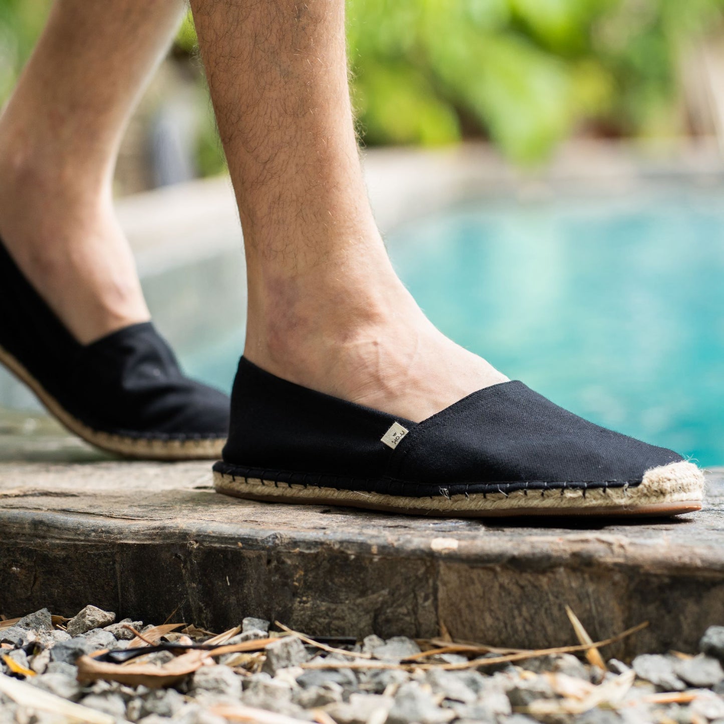 Kingdom of Wow Jet Black Handmade Espadrilles for Men