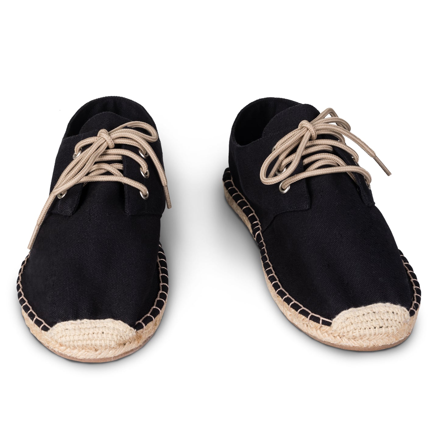Women's Jet Black Lace-Up Espadrilles