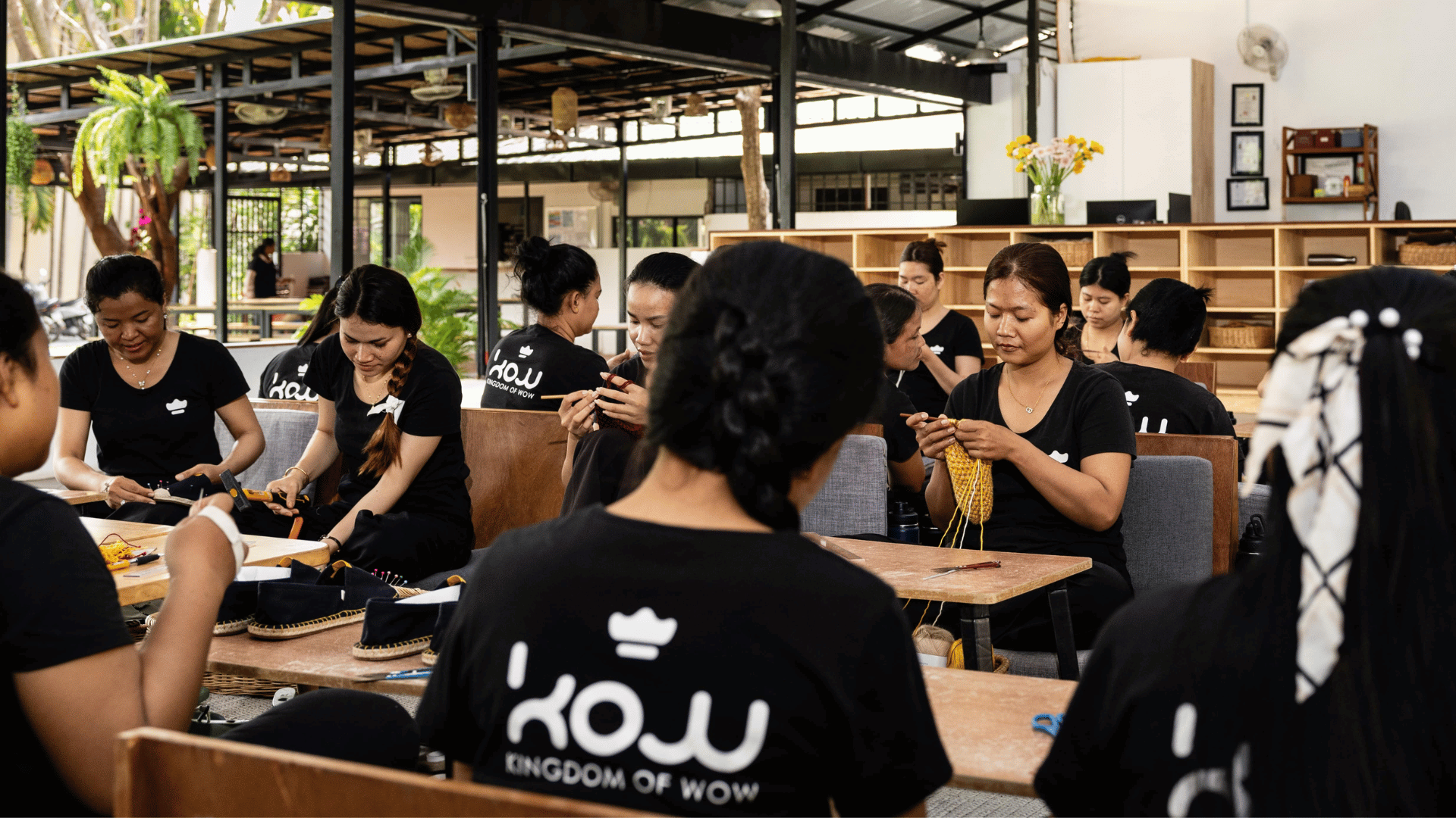 Women working in Kingdom of Wow workshop in Siem Reap, Cambodia