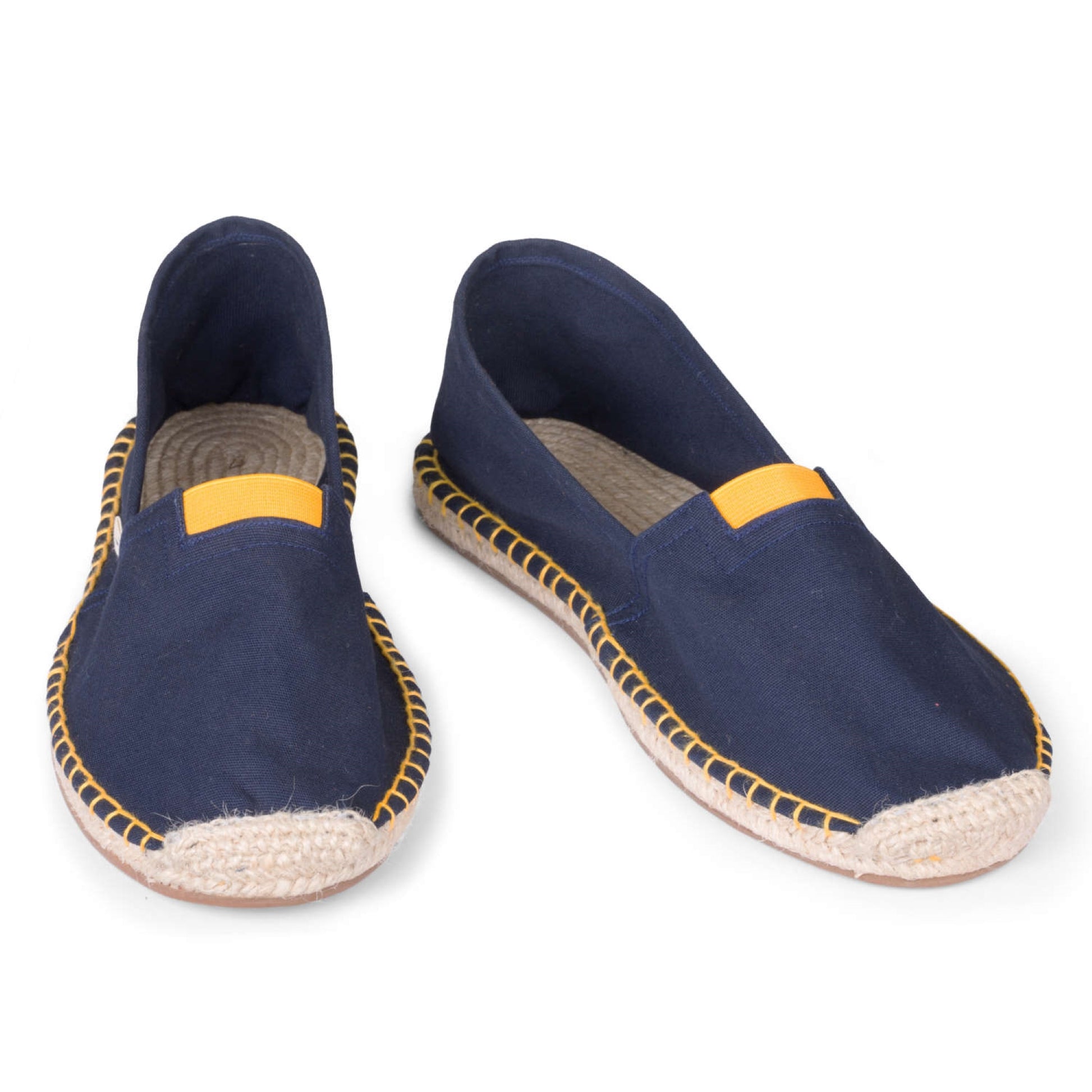 Kingdom of Wow Navy Blue Yellow Handmade Espadrilles for Women